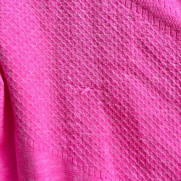 Athleta Fastest Track Ruched Tee Space Dye Pink Size S Activewear Top - Picture 7 of 8